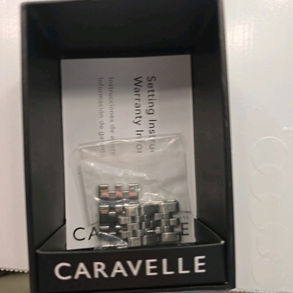 Caravelle Silver Watch with Black Dial - Picture 5 of 8